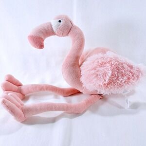 Baby Ganz Sweet Flamingo BG4190 Rare Plush 17" Pink Shaggy Wings Nursery Toy